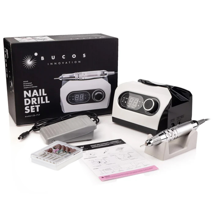 Фрезер для маникюра Bucos Nail Drill ZS-717 PRO WHITE 65 Ватт, 35